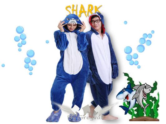 Pijama Kigurumi animales tiburon azul