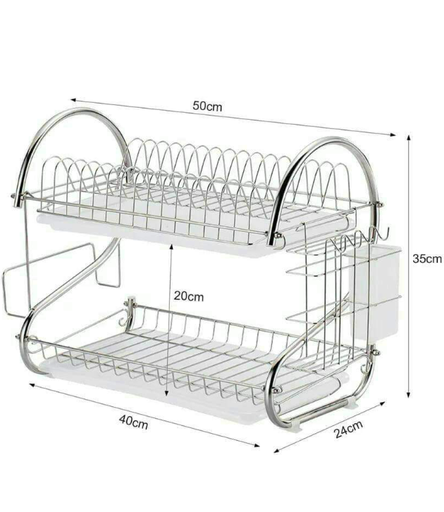 ESCURRIDOR DE PLATOS 2 NIVELES CROMADO
