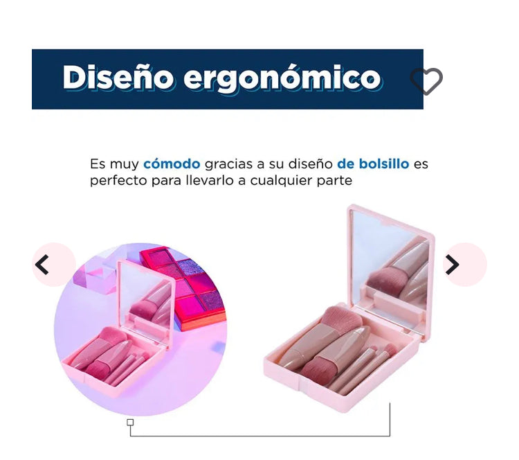 BROCHAS EN ESTUCHE CON ESPEJO